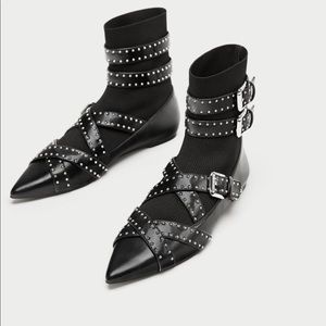 Zara buckled sock booties